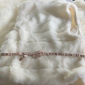 Elegant White Faux Fur Robe